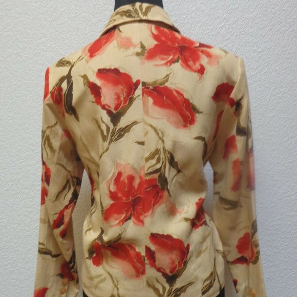 COLDWATER CREEK Silk Linen Blend blazer jacket PM - Picture 3 of 4